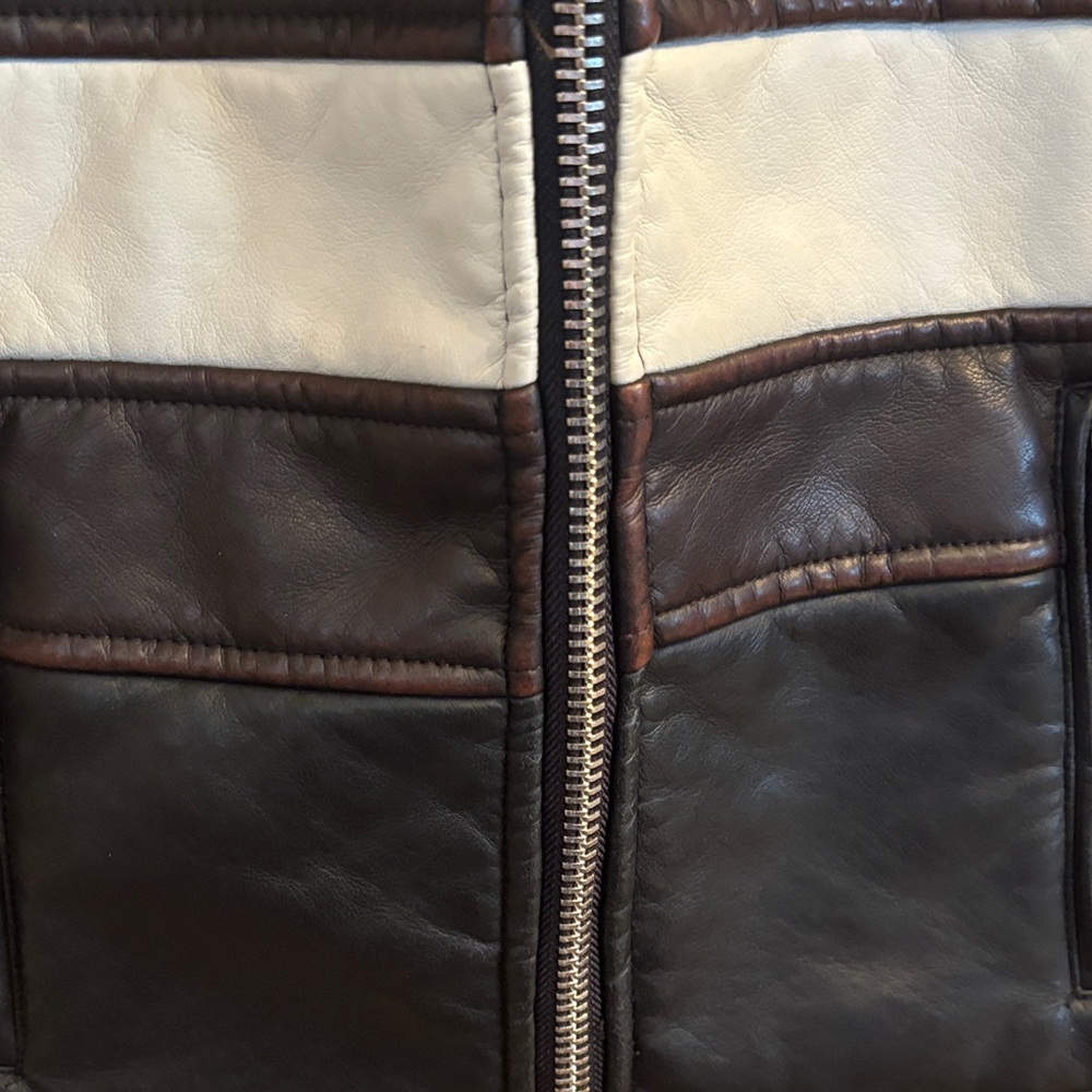 Brown and Cream Faux Fur Vest - Picture 4 of 12